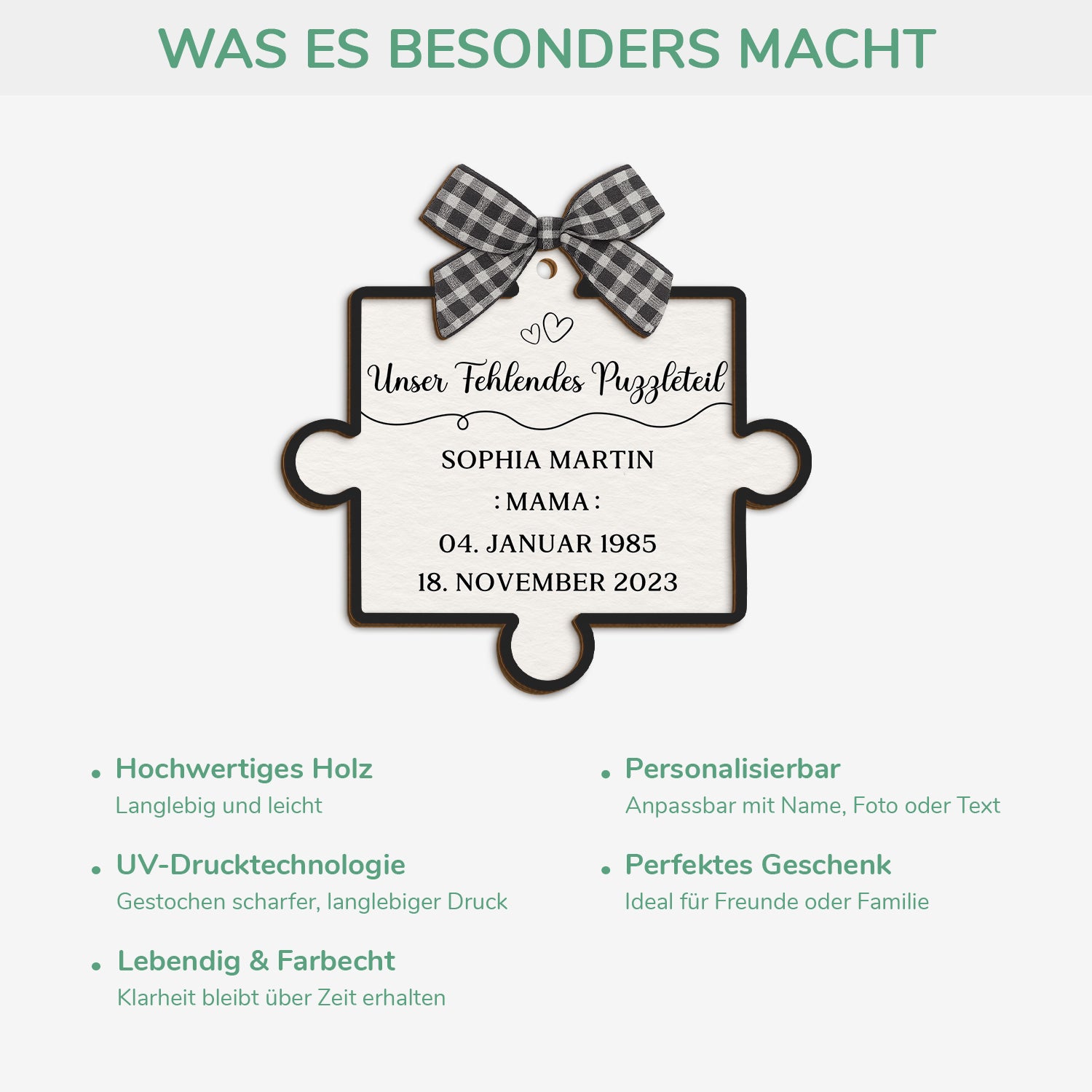 7290OGE4 unser fehlendes puzzleteil personalisierte 2 schicht holz ornamente weihnachten zur erinnerung 7290OTQCA