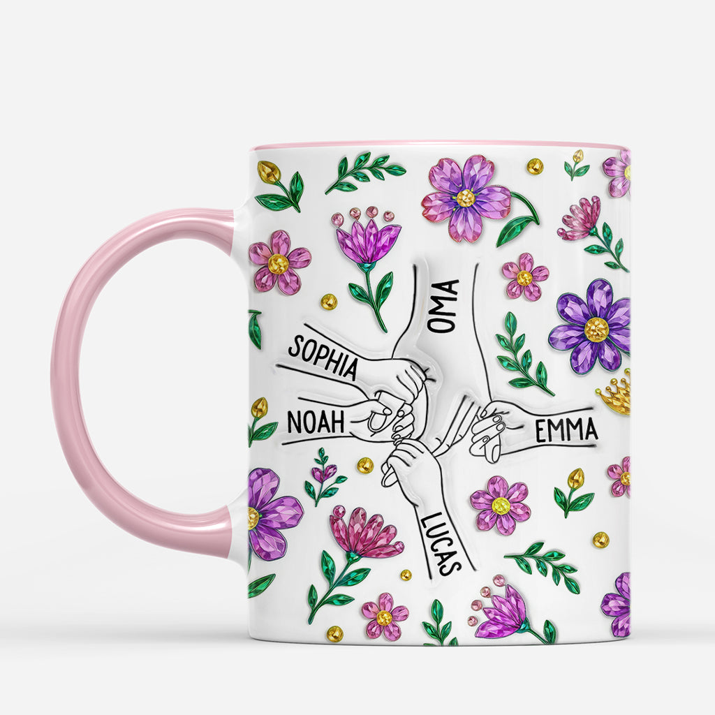 7305MGE2 3d druck effekt hand in hand glitzersteine lila blumen mama oma tasse personalisiert 7305M6TTA_0c991617 16de 4ddc be08 a4f9f6cc29a8