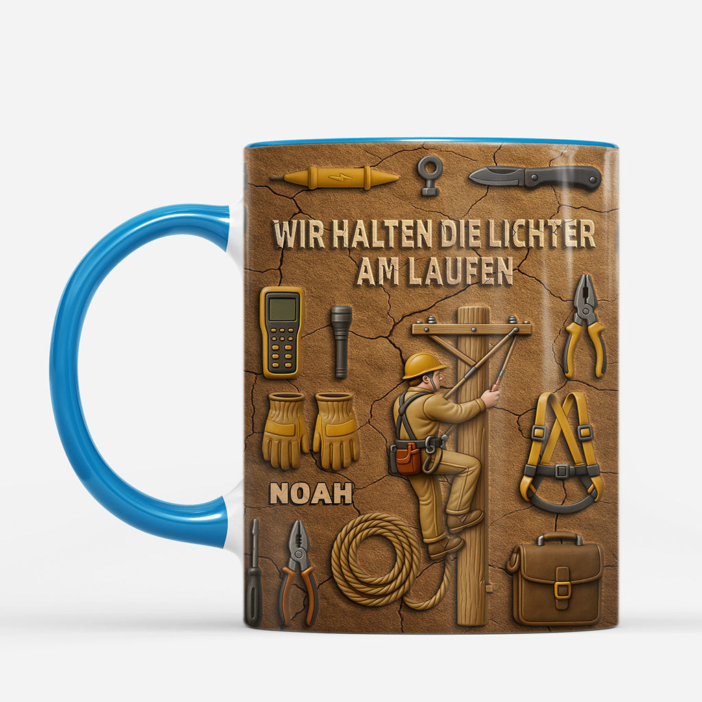 7320MGE2 3d druck effekt wir halten die lichter am laufen personalisierte tasse netzelektrikerin 7320M8TMB