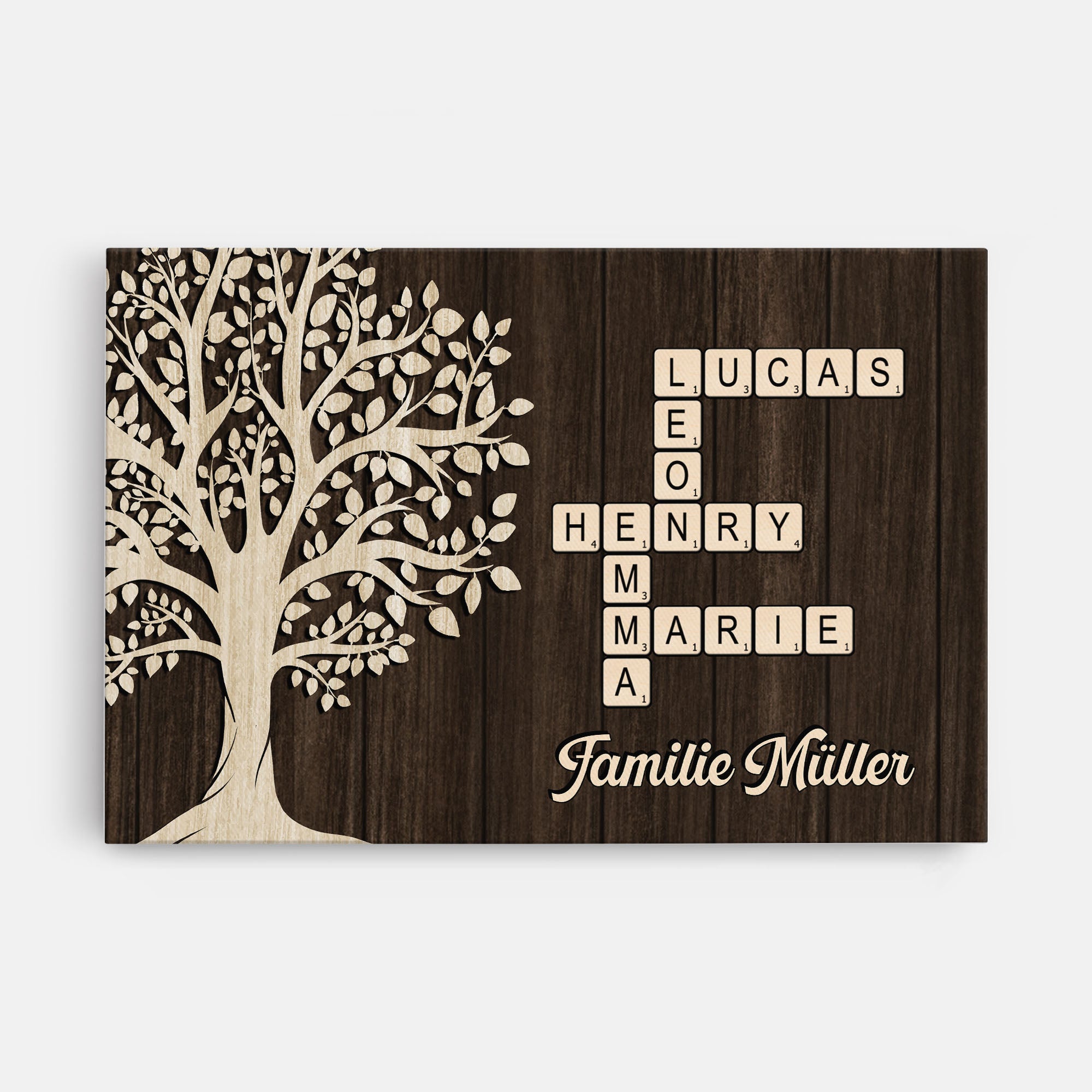 7329CGE1 die familie baum personalisierte kreuzwortratsel leinwand 7329C8V5I