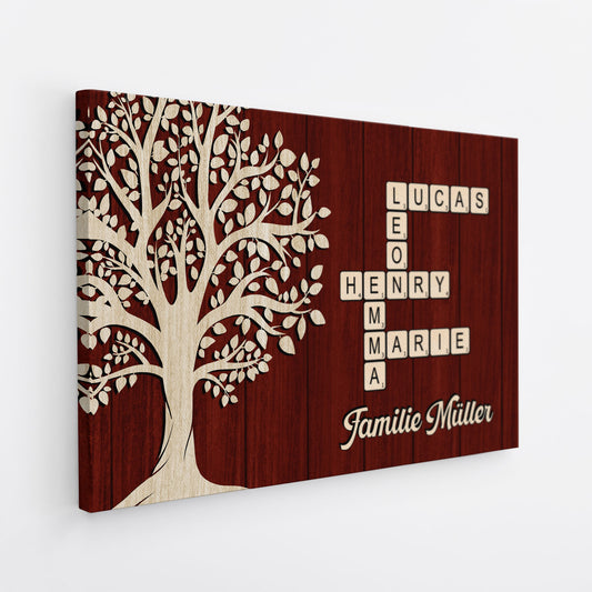7329CGE2 die familie baum personalisierte kreuzwortratsel leinwand 7329C8V5I