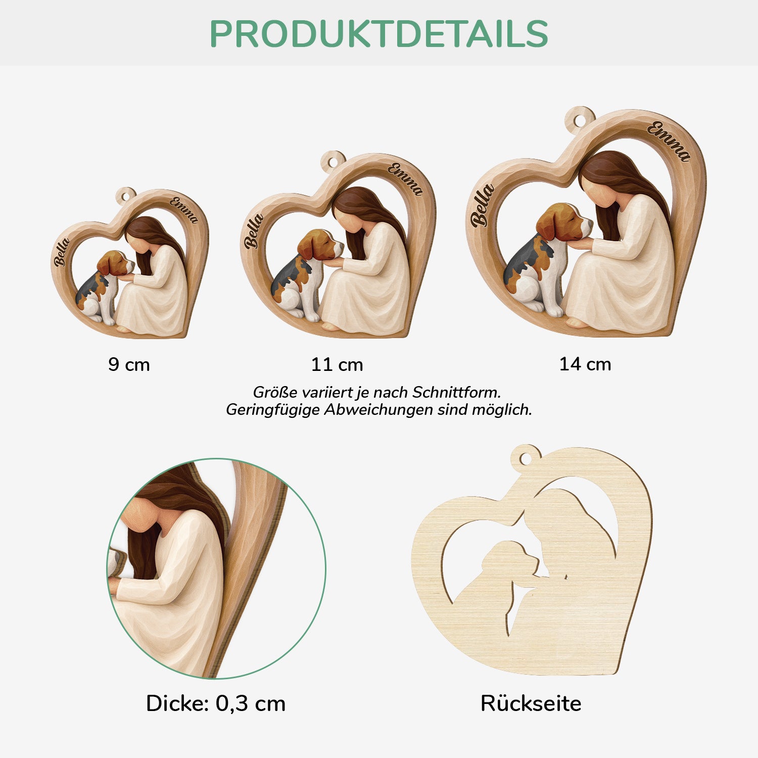 7337OGE3 hund und madchen personalisierte 1 schicht holz ornamente weihnachten frauen 7337O3H5C