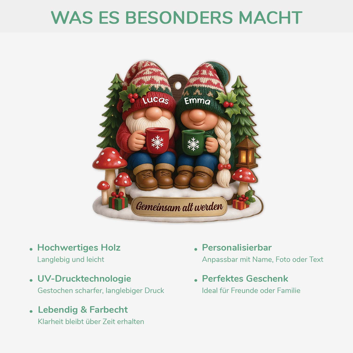 7341OGE4 3d druck effekt gemeinsam alt werden seit personalisierte 1 schicht holz ornamente weihnachten paar wolle 7341O3L5G