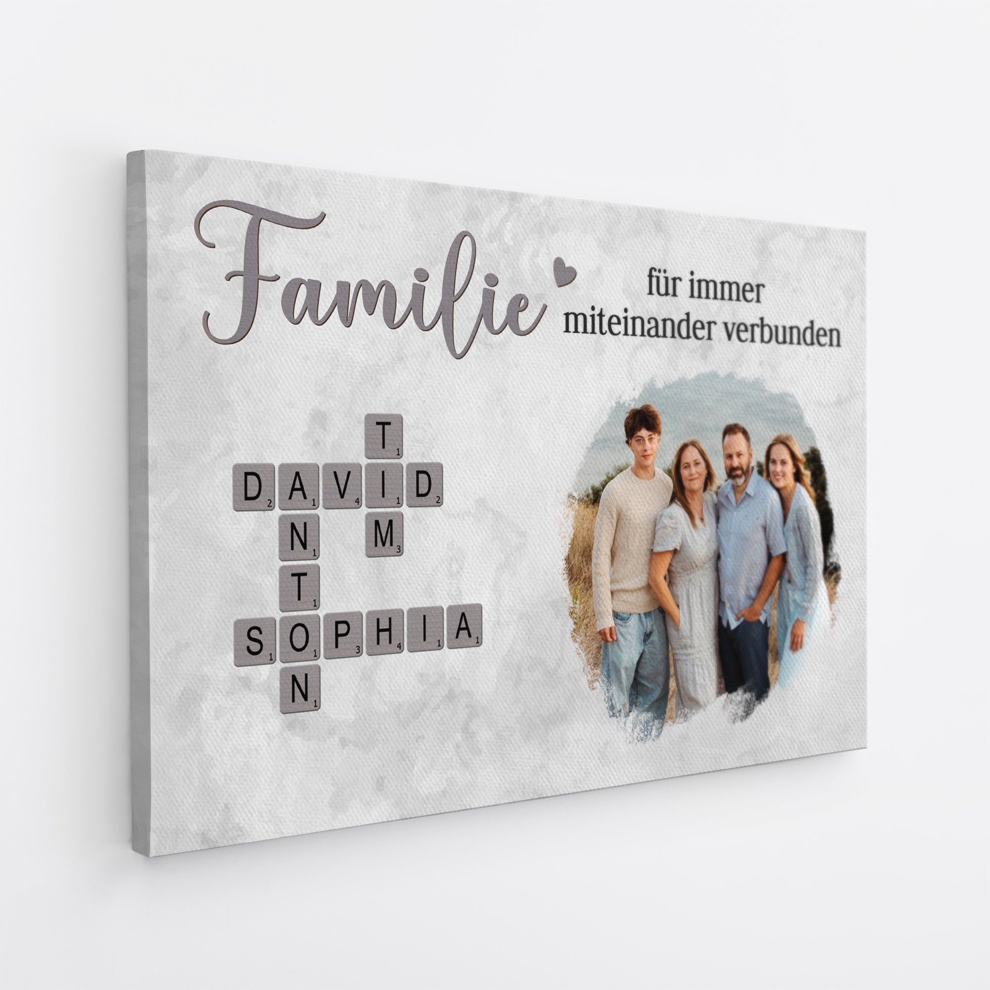 7347CGE1 familie wo leben beginnt liebe niemals endet leinwand kreuzwortratsel personalisiert foto 7347C3LTI_2