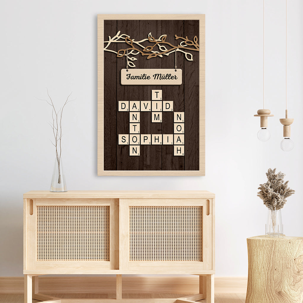 7357CGE3 familie leinwand kreuzwortratsel personalisiert 7357CKVNI