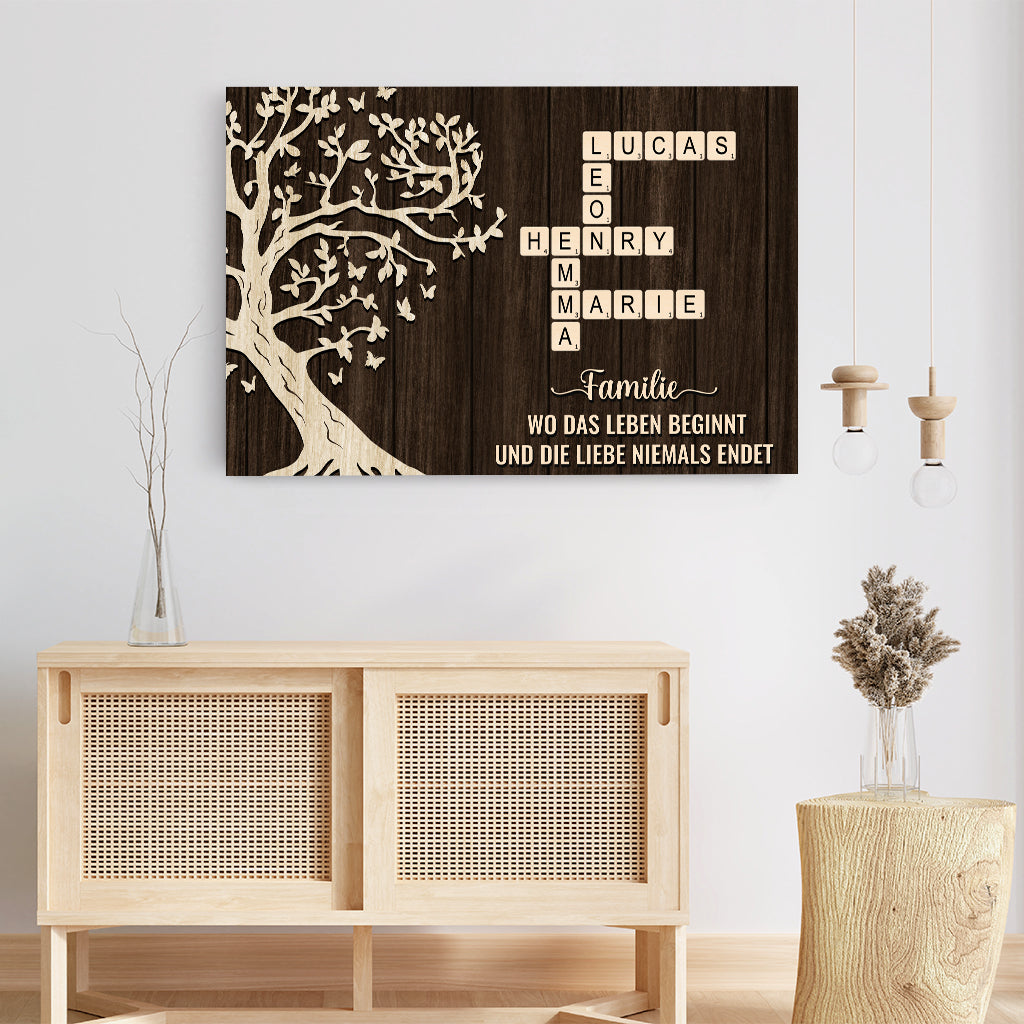 7360CGE3 familie fur immer verbunden leinwand kreuzwortratsel personalisiert 7360C3VMI