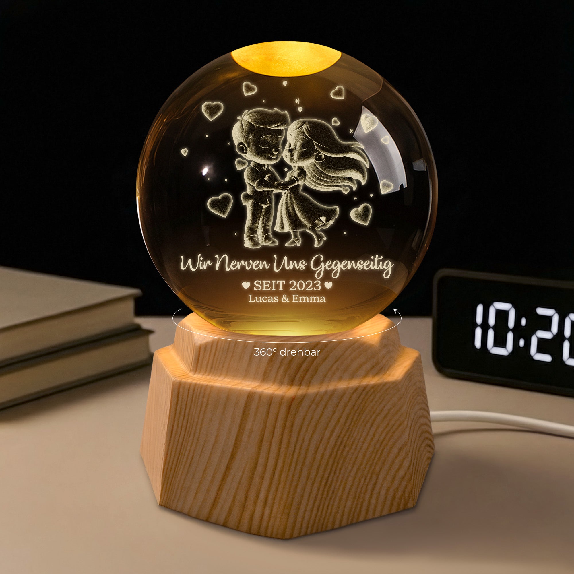 7363LGE1 du und ich wir schaffen alles paar 3d kristallkugel personalisiert_ 7363LKLMG_2