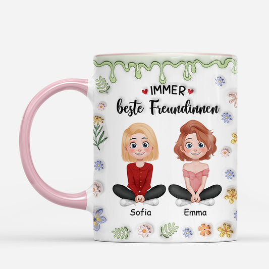 7382MGE2 3d druck effekt beste schwester fur immer personalisierte weihnachtstasse freundinnen_ roter zuckerguss 7382M6L5F