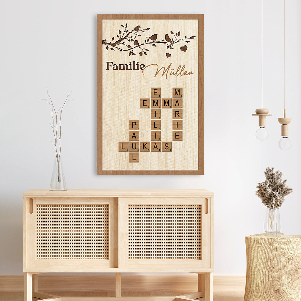 7451CGE3 die familie leinwand kreuzwortratsel personalisiert_ baum 7451C3PZI