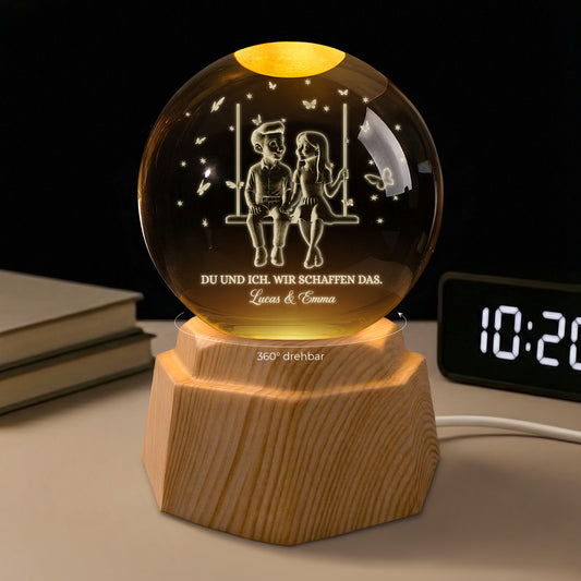 7455LGE1 du und ich wir schaffen das paar 3d kristallkugel personalisiert 7455L6QWG