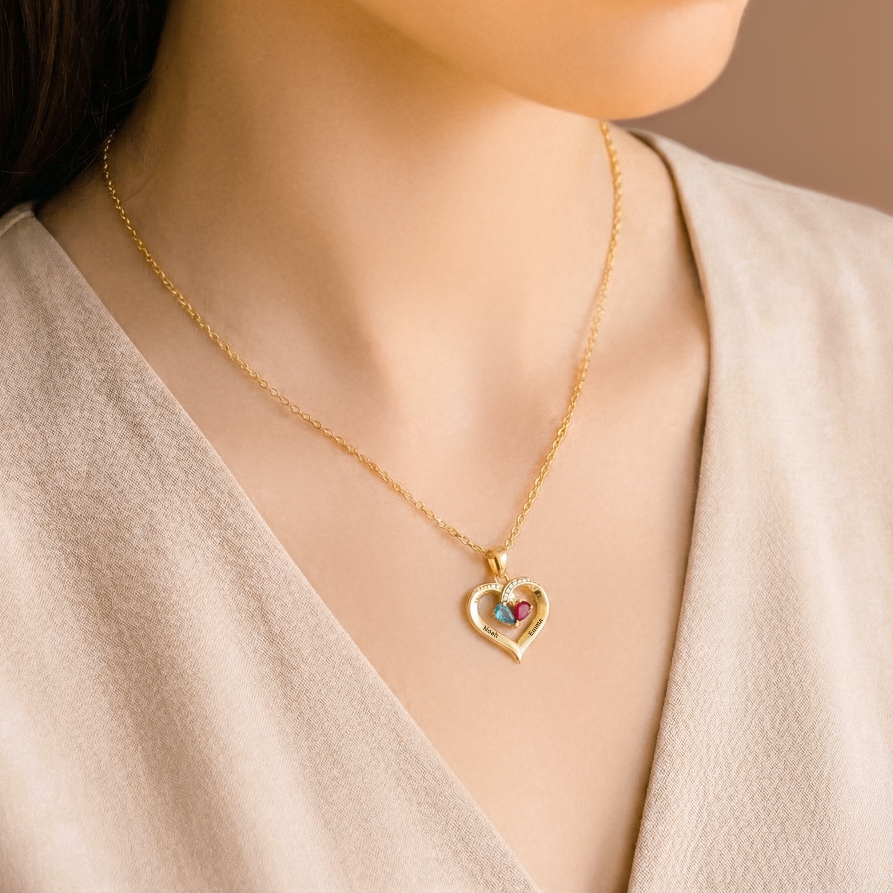 7460JGE2 herz mit geburtstein_ personalisierte halskette damen_ und manner 7460J0P5G