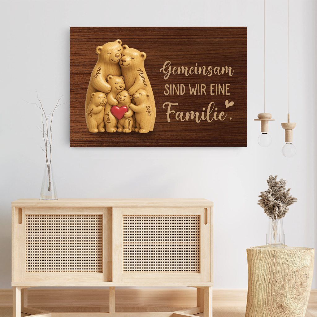 7469CGE3 gemeinsam sind wir eine familie personalisierte leinwand familie bar 7469C6T5I