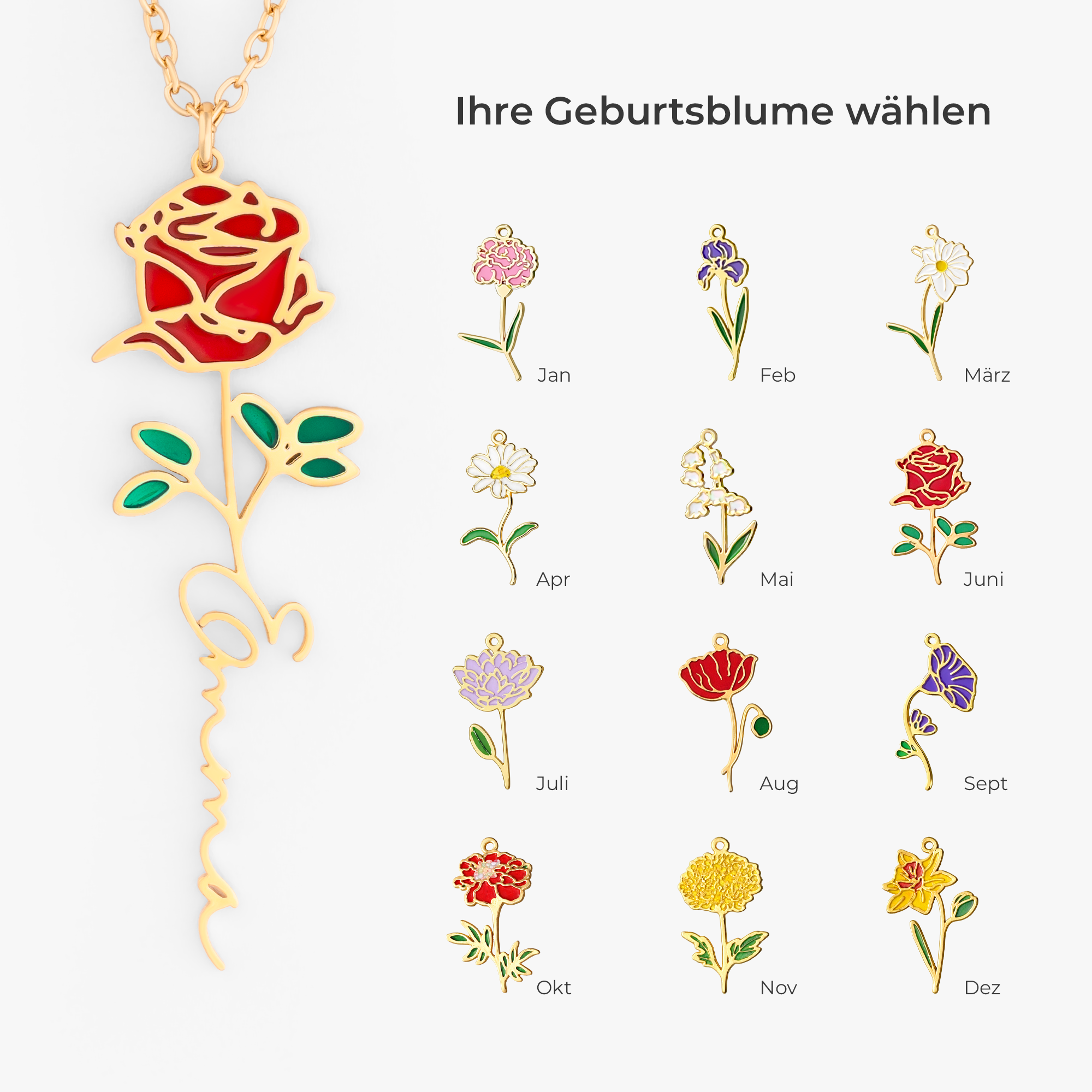 7478JGE4 kette mit blume personalisierte halskette damen_ manner 7478J0V5A