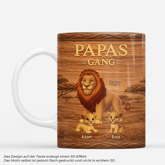 7479MGE1 3d druck effekt bester papa aller zeiten opa papa tasse personalisieren lowe grasland 7479M6VZB