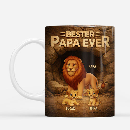 7480MGE2 3d druck effekt bester papa aller zeiten opa papa tasse personalisieren lowe felswand 7480M6VMB