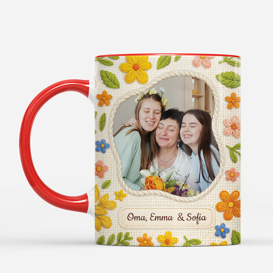 7487MGE2 3d druck effekt blumen hakeln mama oma tasse personalisiert 7487M6QTA