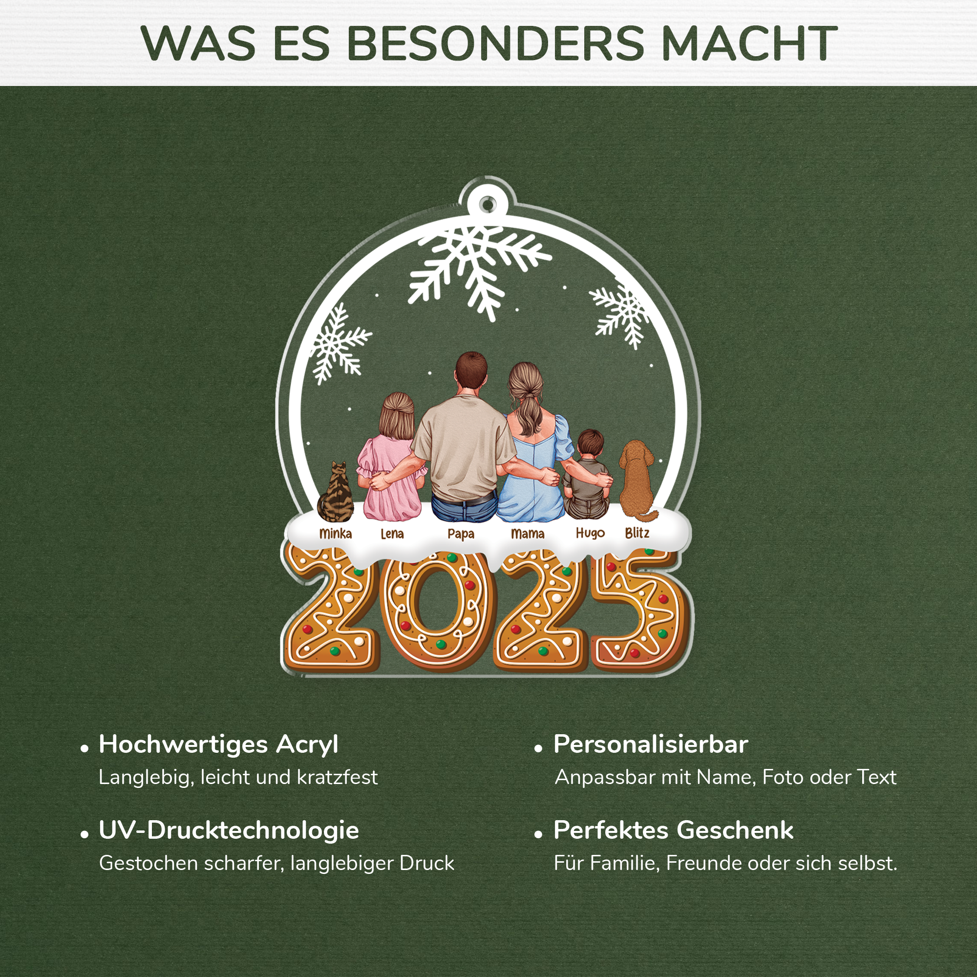 7500OGE4 familie mit hund und katze acryl weihnachtsschmuck personalisiert familie 7500OTT5I