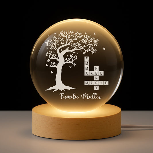 7518LGE1 die familie baum kristallkugel kreuzwortratsel personalisiert 7518L3QAI