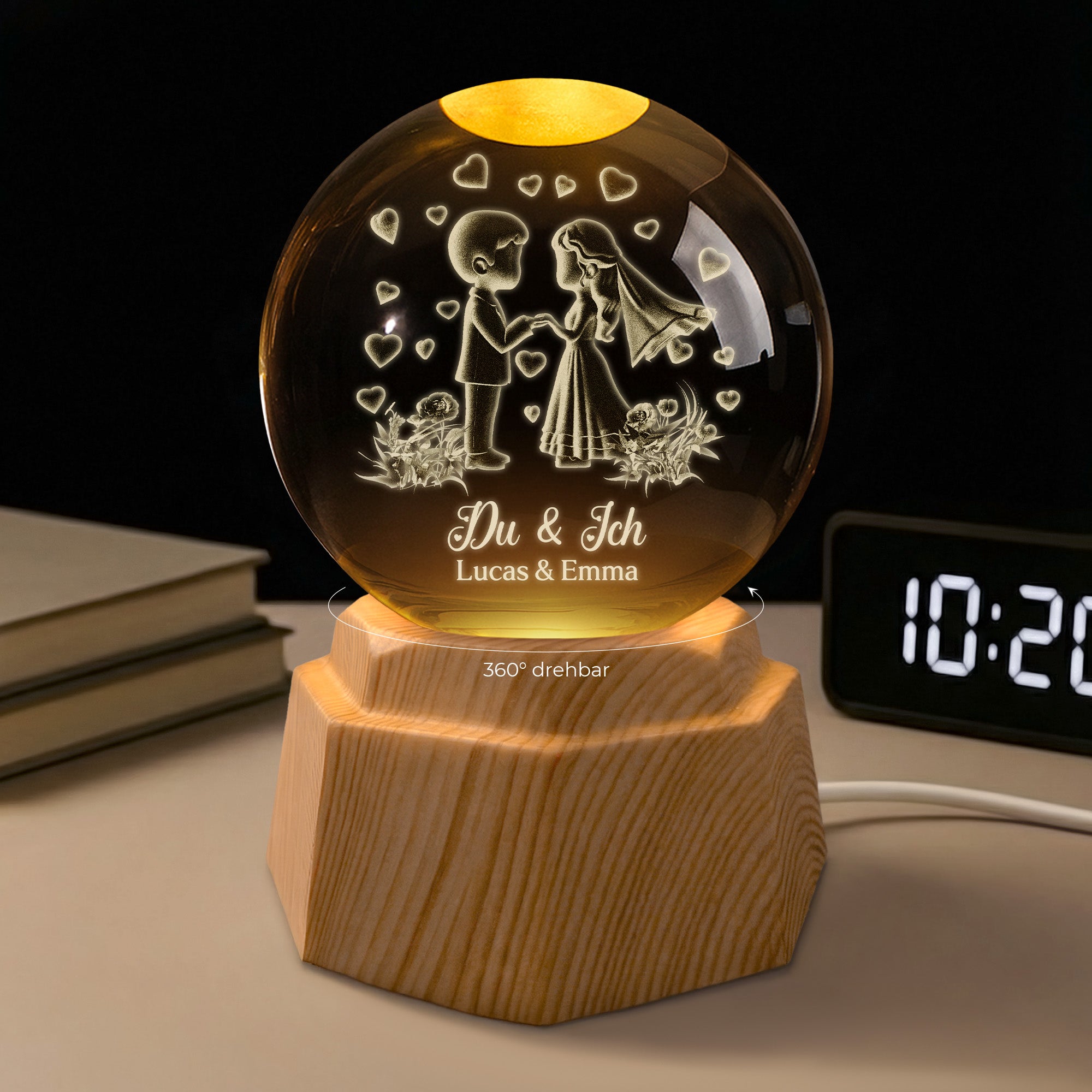 7561LGE1 zusammen seit 3d kristallkugel personalisiert paar 7561L6LMG_2