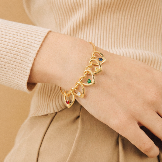 7565JGE2 herz mit geburtstein_ personalisiertes armband herren_ und damen 7565J0K5A