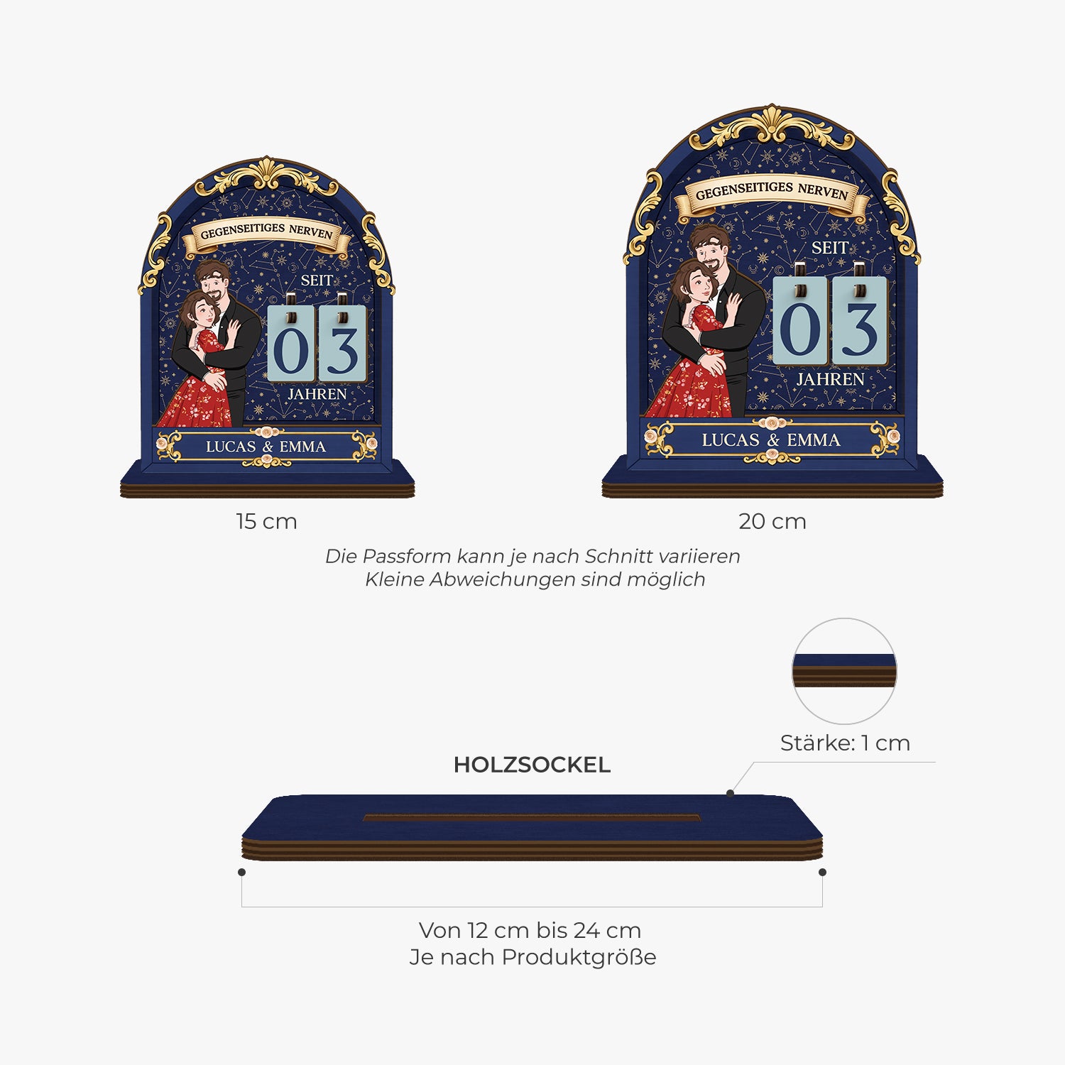 7585QGE1 10 jahre gegenseitiges nerven personalisierte holz zahler plakette paar 7585Q3VZG_3