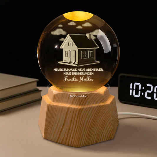 7601LGE1 neues zuhause neue abenteuer neue erinnerungen 3d kristallkugel personalisiert familie 7601LTPNI