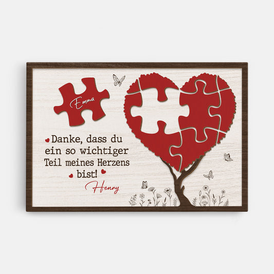 7607CGE1 danke dass du ein so wichtiger teil meines herzens bist personalisierte leinwand paar 7607CSV5G