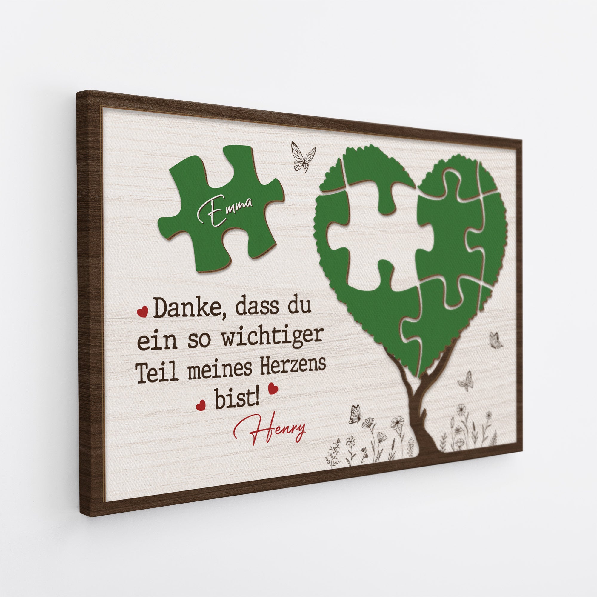 7607CGE2 danke dass du ein so wichtiger teil meines herzens bist personalisierte leinwand paar 7607CSV5G