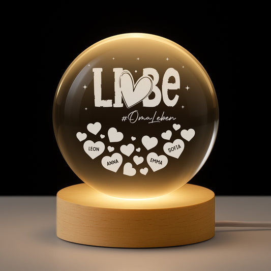7626LGE1 liebe _omaleben kristallkugel personalisiert oma mama 7626L6LTA