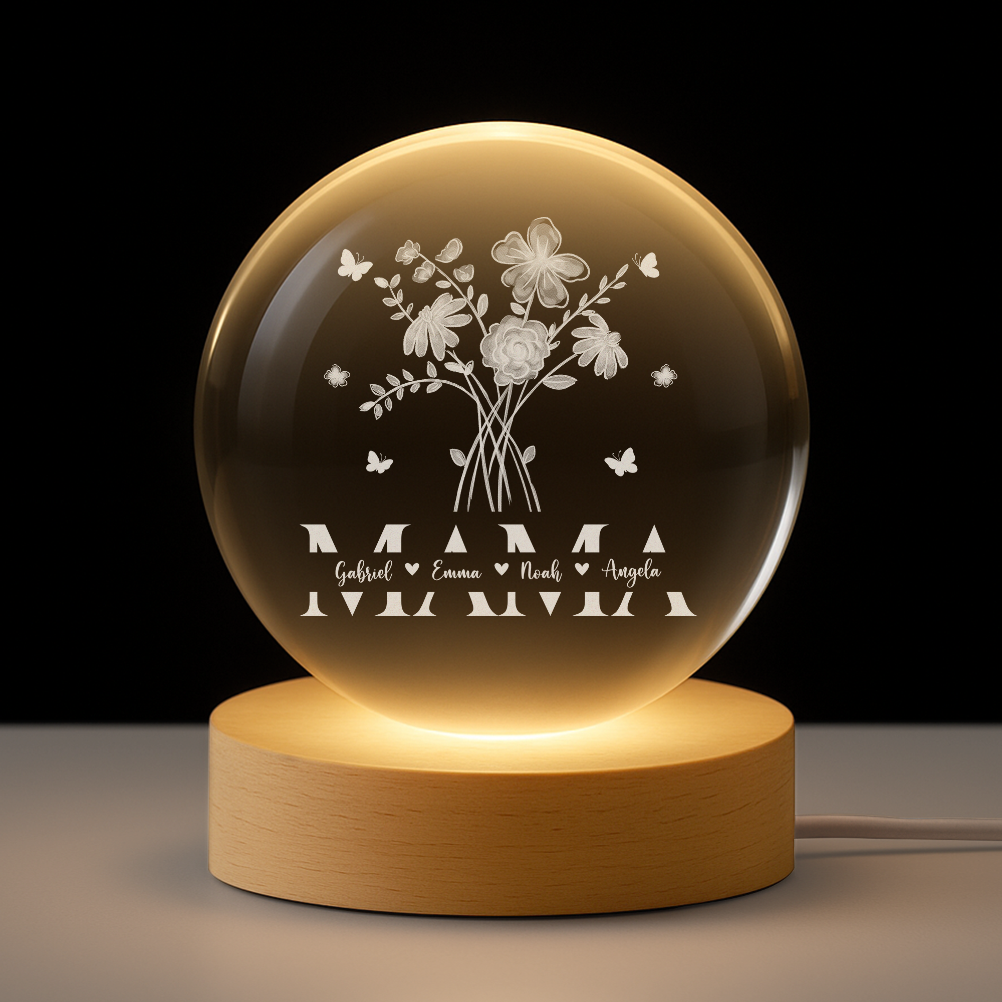 7627LGE1 liebe _omaleben kristallkugel personalisiert oma mama 7627L6FMA