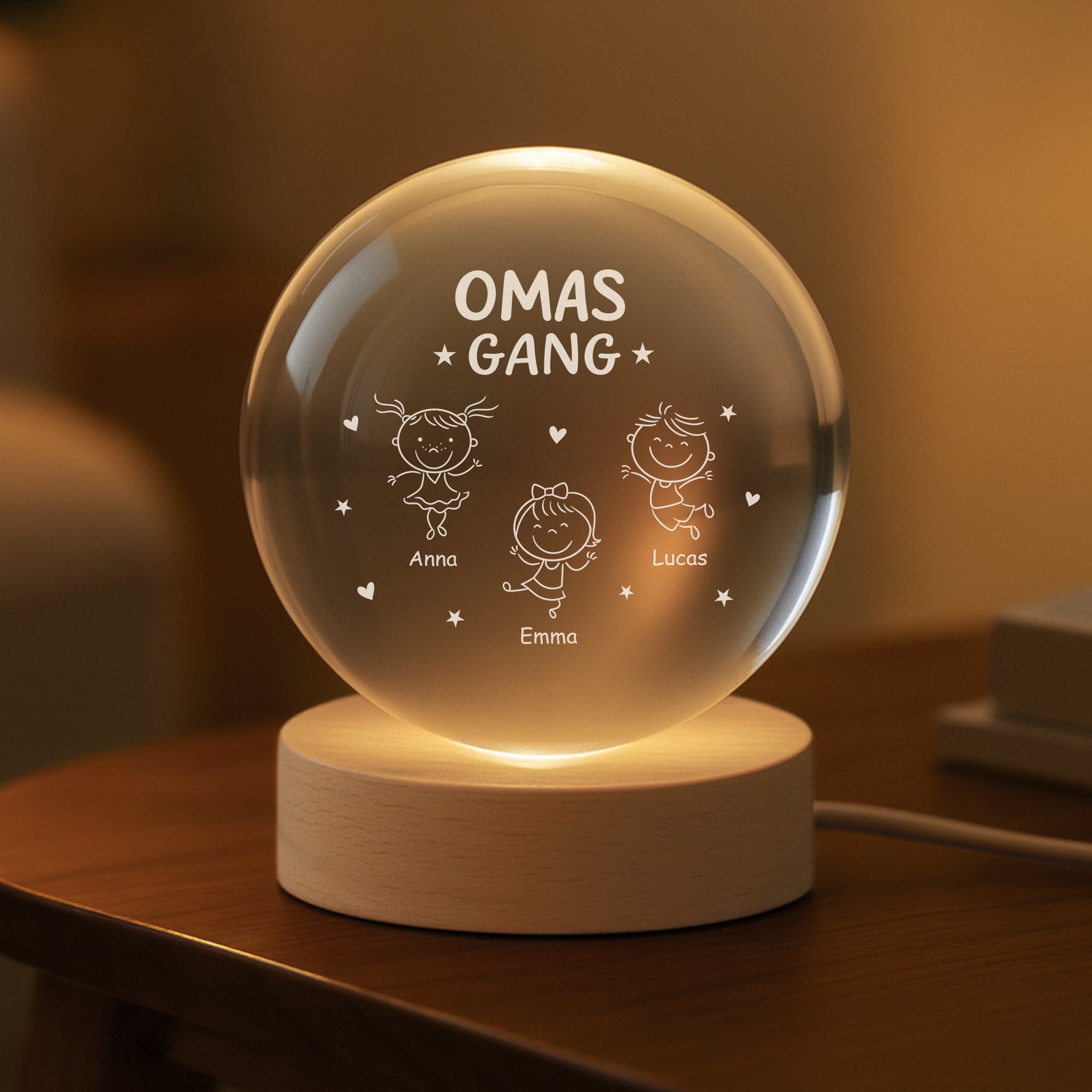 7628LGE2 opas gang strichmannchen kristallkugel personalisiert oma opa 7628L6PCA