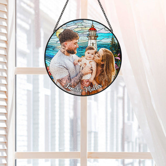 7666UGE2 familienbild buntglas sonnenfanger personalisiert foto 7666u3laa
