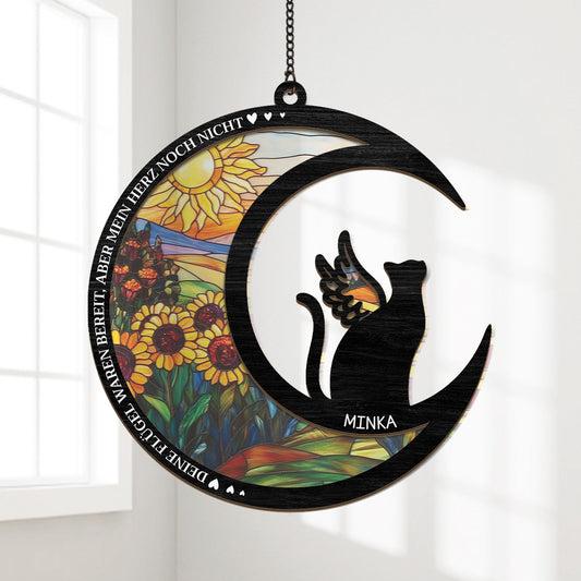 7677UGE1 deine flugel waren bereit mein herz war es nicht personalisierte trauergeschenke  acryl sonnenfanger haustiere 7677uspni