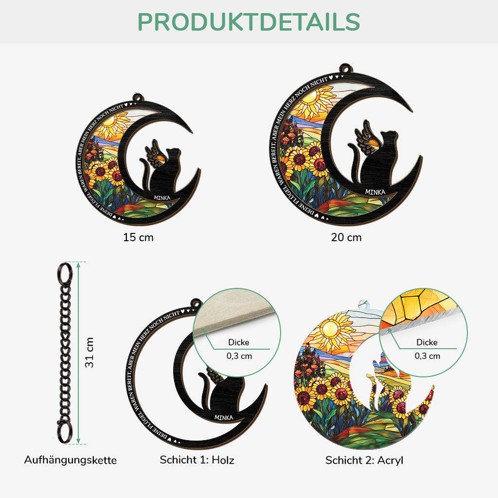 7677UGE3 deine flugel waren bereit mein herz war es nicht personalisierte trauergeschenke  acryl sonnenfanger haustiere 7677uspni