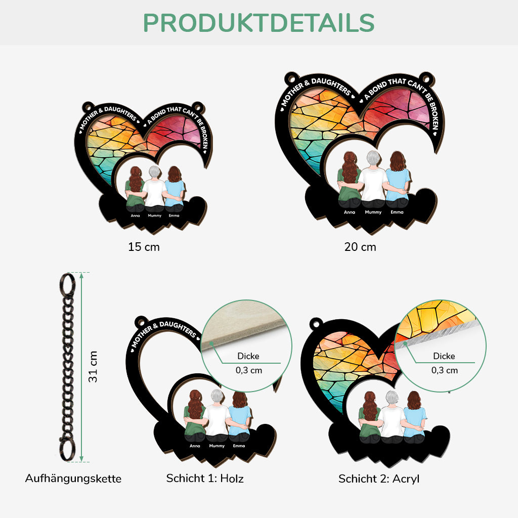 7680UGE3 mama  tochter eine unzertrennliche bindung acryl sonnenfanger personalisiert omamama 7680utiwa