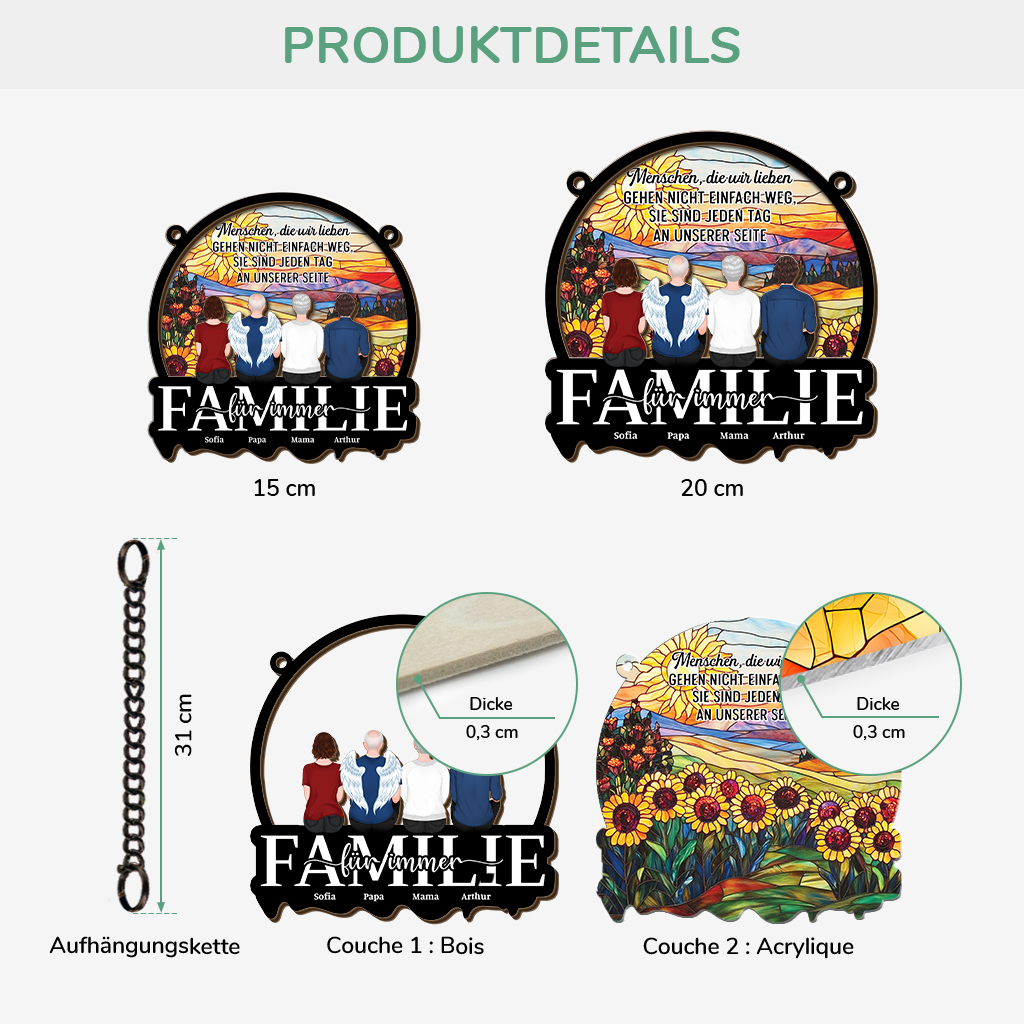 7682UGE3 familie fur immer personalisierte trauergeschenke  acryl sonnenfanger papamama 7682ustai