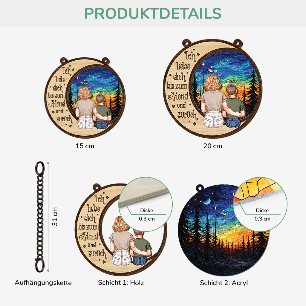 7689UGE3 ich liebe dich bis zum mond und zuruck personalisierte geschenke familie  acryl sonnenfanger papamama 7689usqzi