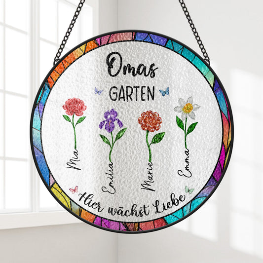 7692UGE1 omas garten hier wachst liebe personalisiertes geschenk garten_  buntglas sonnenfanger mamaoma 7692ucq5a