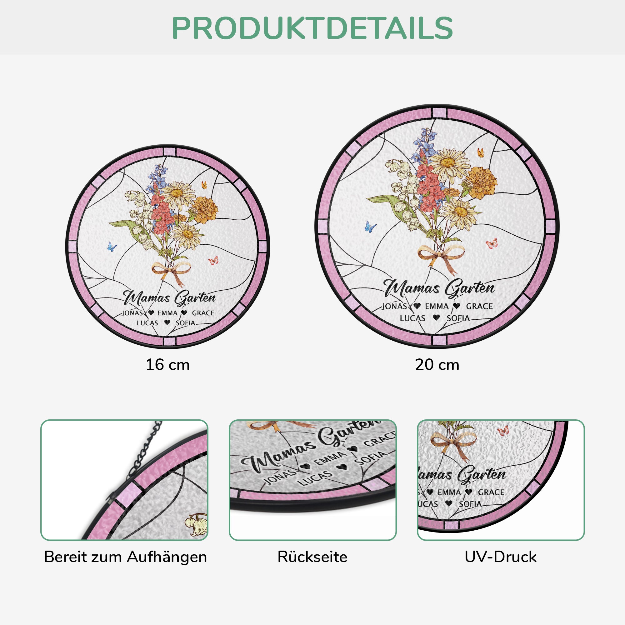 7699UGE3 omas garten personalisiertes geschenk  buntglas sonnenfanger mamaoma 7699u6pca