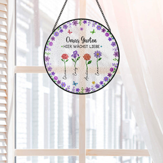 7702UGE2 omas garten hier wachst liebe glitzersteine personalisiertes geschenk garten_  buntglas sonnenfanger mamaoma 7702u6qwa