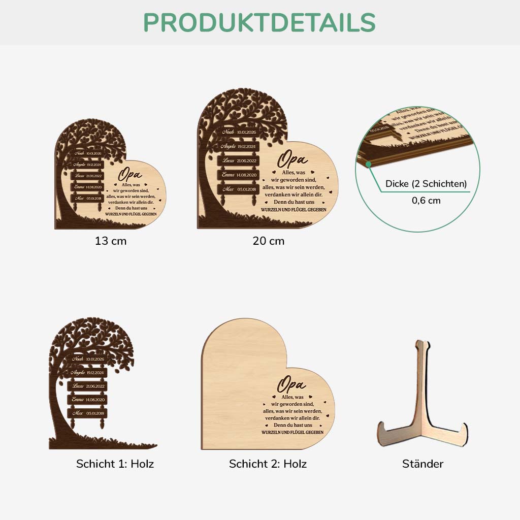 7723QGE3 durch dich haben wir wurzeln  flugel personalisiertes geschenk  holzaufsteller opaoma mit namen 7723qtqmb