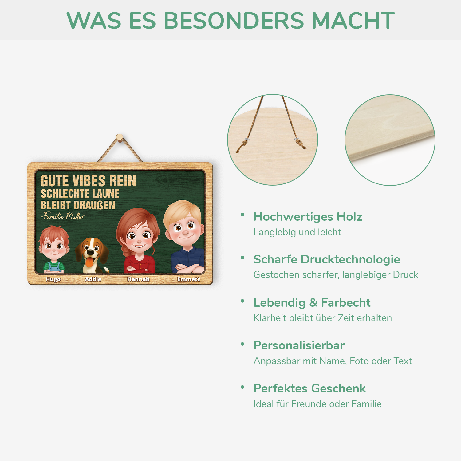 7744QGE4 gute vibes rein schlechte laune bleibt draussen personalisierte geschenke familie  holzschild mit hund  katze 7744qtkhi