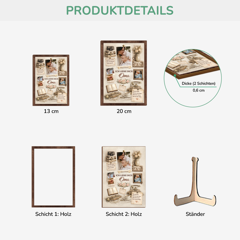 7747QGE3 wir lieben dich mama personalisierte geschenke foto  holzaufsteller omamama 7747qttta