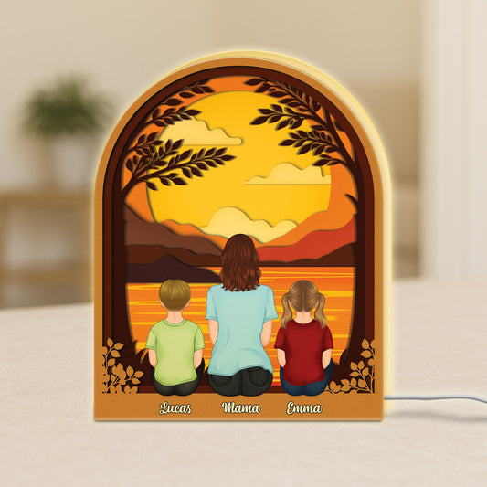 7748LGE1 3d druck effekt mama und kinder personalisierte lightbox mamapapa 7748l3ywa