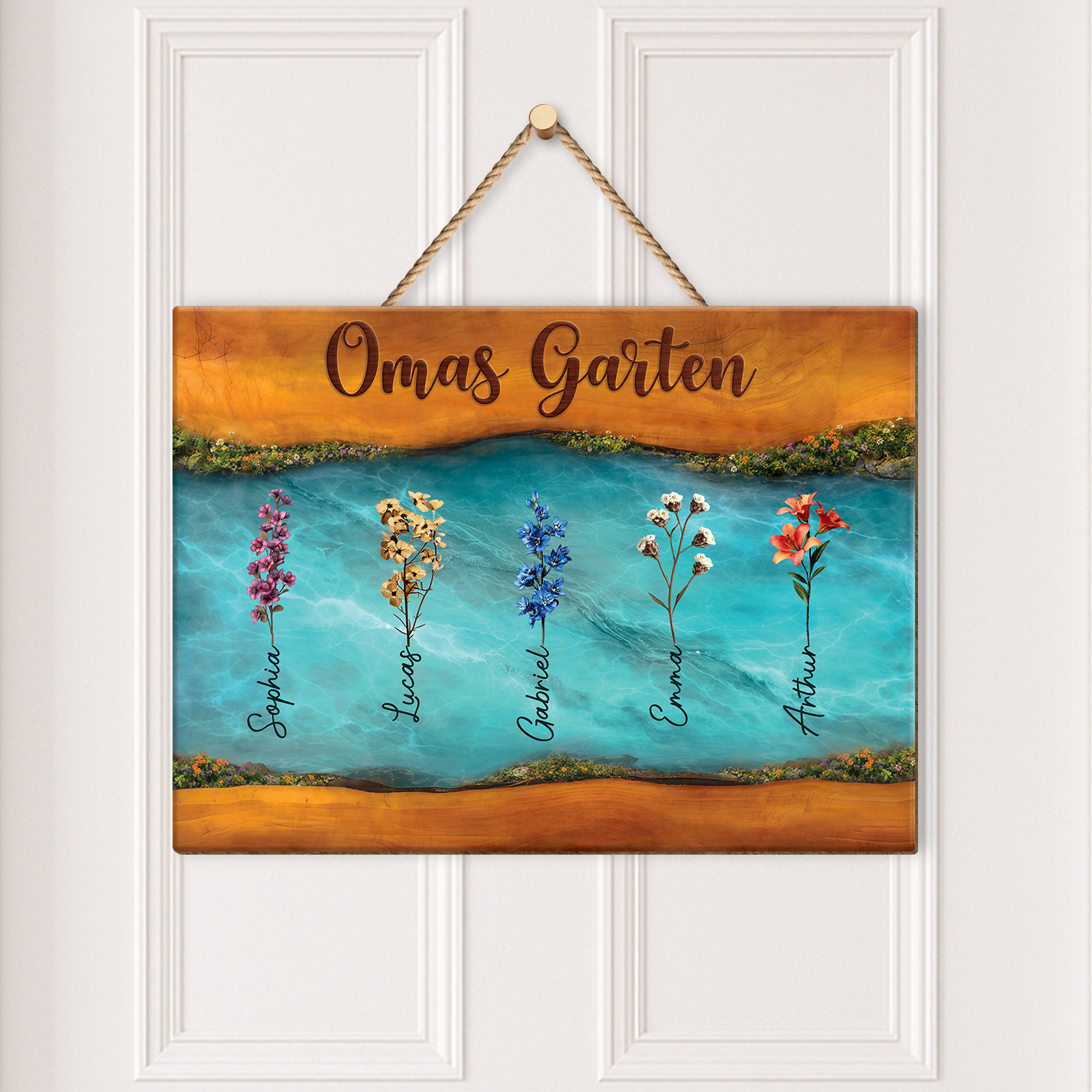 7749QGE2 3d druck effekt omas garten personalisiertes geschenk  holzschild mamaoma 7749q3hma