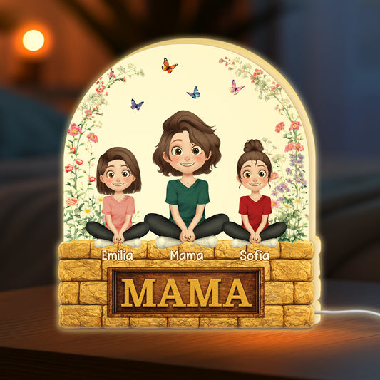 7764UGE1 mama  kinder blumen cartoon personalisiertes geschenk  lightbox mamaoma 7764u