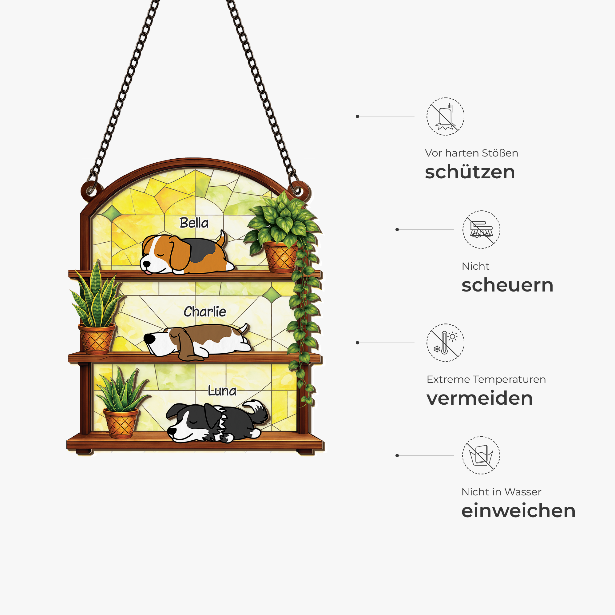 7765UGE4 fauler hund lustig personalisierte hunde geschenke  acryl sonnenfanger 7765u6kmc