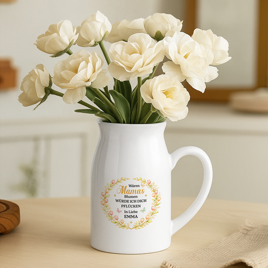 7774OGE2 waren mamas blumen wurde ich dich pflucken personalisiertes geschenk  keramik vase oma  mama 7774ottwa