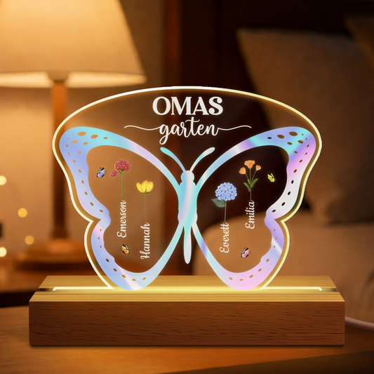 7782LGE1 omas garten personalisiertes geschenk  nachtlicht_ mamaoma blumen schmetterlinge 7782l8ywa