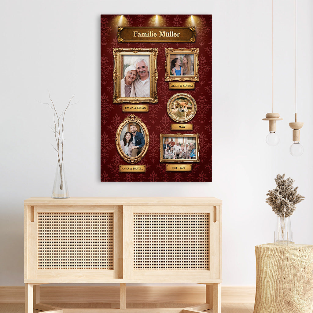 7790CGE3 3d druck effekt die familie personalisierte leinwand familie_ mit hund  katze 7790cslai